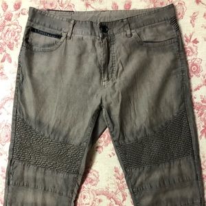 Rogue-Leather trim moto jeans-Brown-Size 32-NWOT